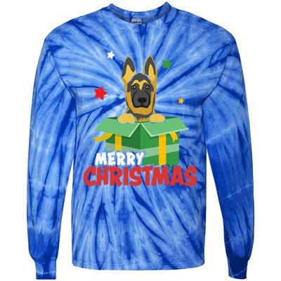 Cute Christmas Ger Shepherd Santa Dog Lovers Merry Xmas Funny Gift Tie-Dye Long Sleeve Shirt