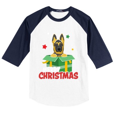 Cute Christmas Ger Shepherd Santa Dog Lovers Merry Xmas Funny Gift Baseball Sleeve Shirt