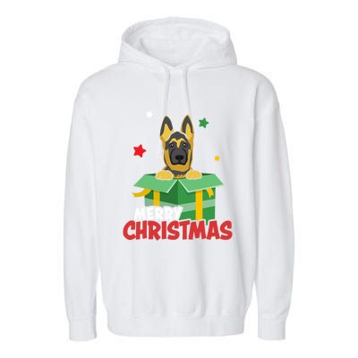 Cute Christmas Ger Shepherd Santa Dog Lovers Merry Xmas Funny Gift Garment-Dyed Fleece Hoodie