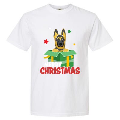 Cute Christmas Ger Shepherd Santa Dog Lovers Merry Xmas Funny Gift Garment-Dyed Heavyweight T-Shirt