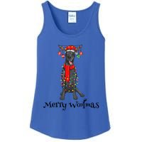 Christmas Cute Great Dane Dog Holiday Lights Merry Woofmas Gift Ladies Essential Tank