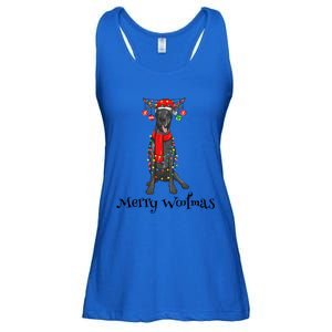 Christmas Cute Great Dane Dog Holiday Lights Merry Woofmas Gift Ladies Essential Flowy Tank