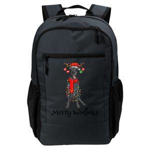 Christmas Cute Great Dane Dog Holiday Lights Merry Woofmas Gift Daily Commute Backpack