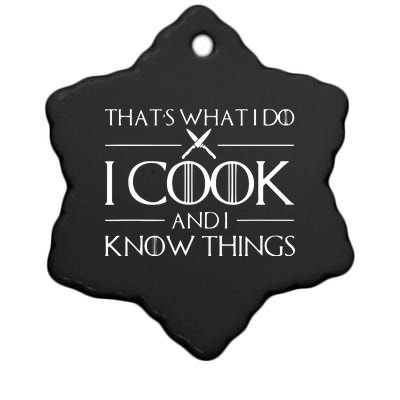 Chef & Cook Gifts I Cook & I Know Things Funny Cooking Ceramic Star Ornament