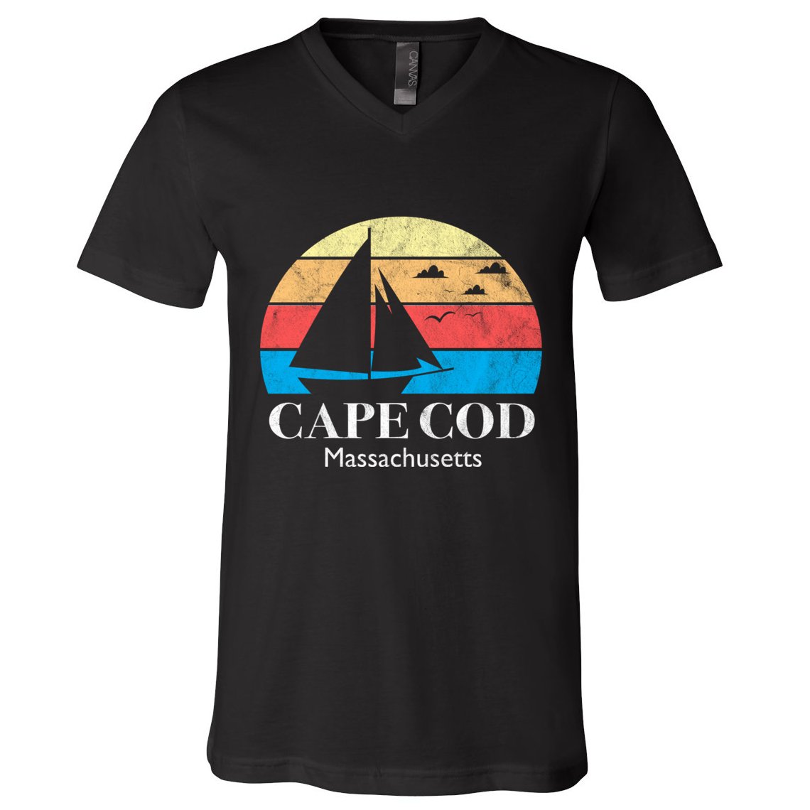 Cape Cod Gifts Massachusetts Souvenir V-Neck T-Shirt