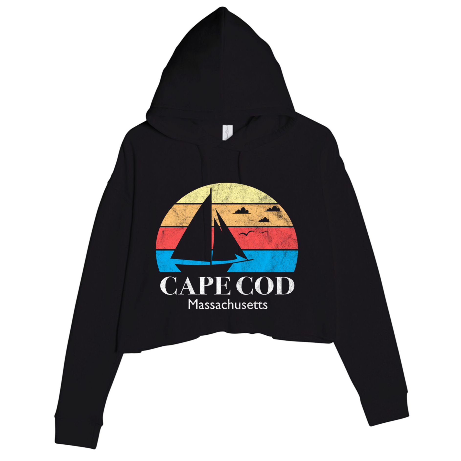 Cape Cod Gifts Massachusetts Souvenir Crop Fleece Hoodie