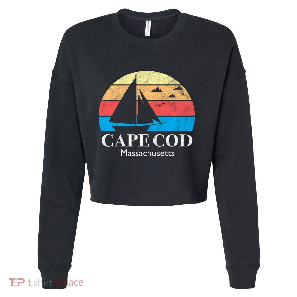 Cape Cod Gifts Massachusetts Souvenir Cropped Pullover Crew