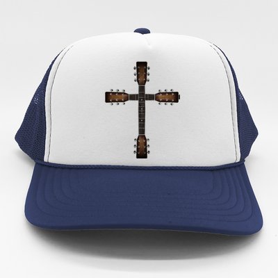 Cool Christian Guitar Cross Cute Musician Guitarist Trucker Hat