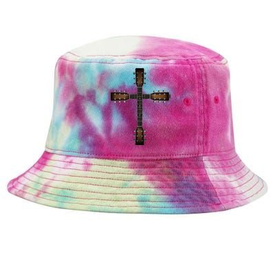 Cool Christian Guitar Cross Cute Musician Guitarist Tie-Dyed Bucket Hat