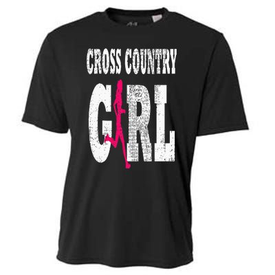 Cross Country Girl Runner Silhouette Sport Gift Cooling Performance Crew T-Shirt