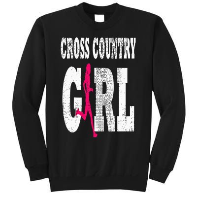 Cross Country Girl Runner Silhouette Sport Gift Sweatshirt