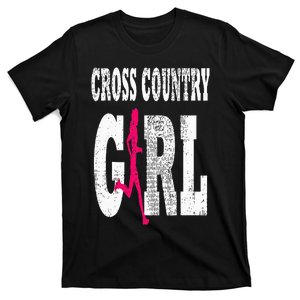 Cross Country Girl Runner Silhouette Sport Gift T-Shirt