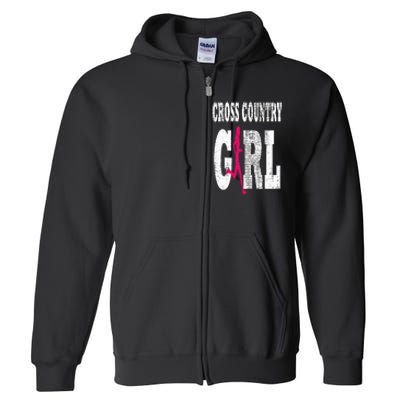 Cross Country Girl Runner Silhouette Sport Gift Full Zip Hoodie