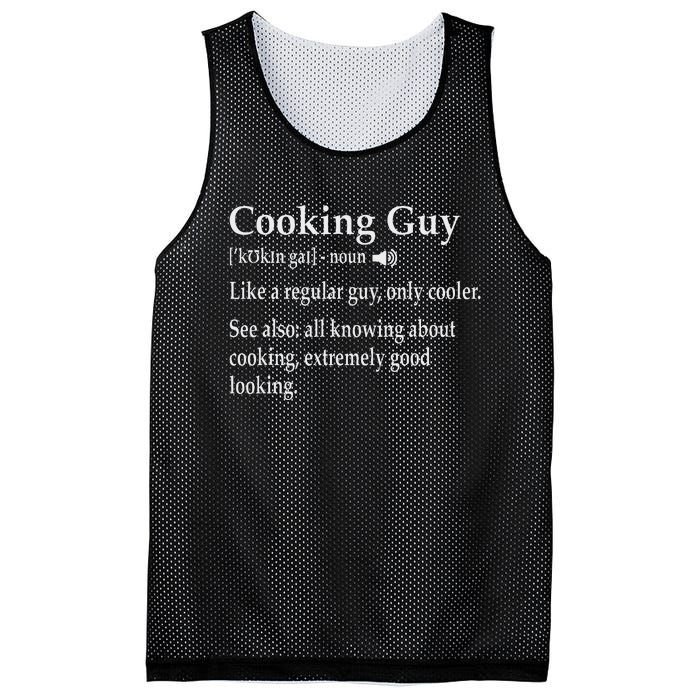 Culinary Cooking Guy Joke For Kitchen Chef Baking Enthusiast Mesh Reversible Basketball Jersey Tank