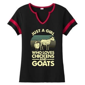 Cool Chicken Goat For Women Girl Chicken Farmer Goat Lovers Ladies Halftime Notch Neck Tee