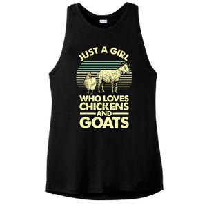 Cool Chicken Goat For Women Girl Chicken Farmer Goat Lovers Ladies PosiCharge Tri-Blend Wicking Tank