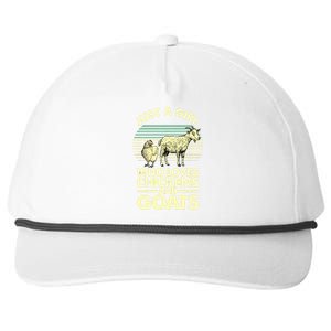 Cool Chicken Goat For Women Girl Chicken Farmer Goat Lovers Snapback Five-Panel Rope Hat