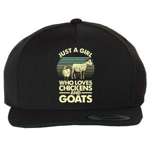 Cool Chicken Goat For Women Girl Chicken Farmer Goat Lovers Wool Snapback Cap