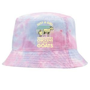 Cool Chicken Goat For Women Girl Chicken Farmer Goat Lovers Tie-Dyed Bucket Hat