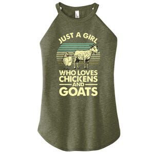 Cool Chicken Goat For Women Girl Chicken Farmer Goat Lovers Women's Perfect Tri Rocker Tank