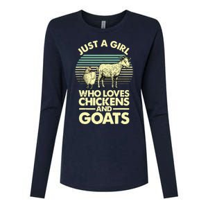 Cool Chicken Goat For Women Girl Chicken Farmer Goat Lovers Womens Cotton Relaxed Long Sleeve T-Shirt