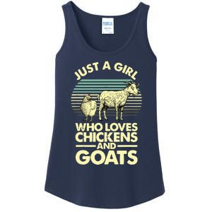 Cool Chicken Goat For Women Girl Chicken Farmer Goat Lovers Ladies Essential Tank