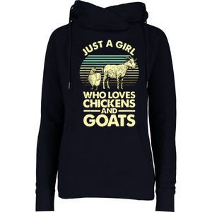 Cool Chicken Goat For Women Girl Chicken Farmer Goat Lovers Womens Funnel Neck Pullover Hood