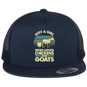 Cool Chicken Goat For Women Girl Chicken Farmer Goat Lovers Flat Bill Trucker Hat