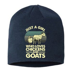 Cool Chicken Goat For Women Girl Chicken Farmer Goat Lovers Sustainable Beanie