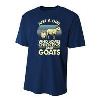 Cool Chicken Goat For Women Girl Chicken Farmer Goat Lovers Youth Performance Sprint T-Shirt