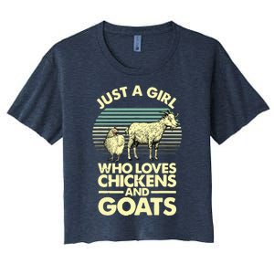 Cool Chicken Goat For Women Girl Chicken Farmer Goat Lovers Women's Crop Top Tee