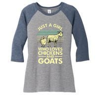 Cool Chicken Goat For Women Girl Chicken Farmer Goat Lovers Women's Tri-Blend 3/4-Sleeve Raglan Shirt