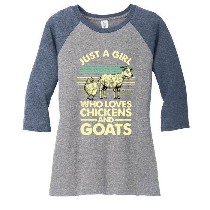 Cool Chicken Goat For Women Girl Chicken Farmer Goat Lovers Women's Tri-Blend 3/4-Sleeve Raglan Shirt