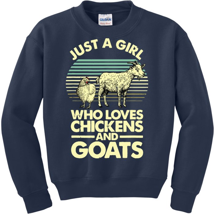 Cool Chicken Goat For Women Girl Chicken Farmer Goat Lovers Kids Sweatshirt