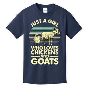 Cool Chicken Goat For Women Girl Chicken Farmer Goat Lovers Kids T-Shirt