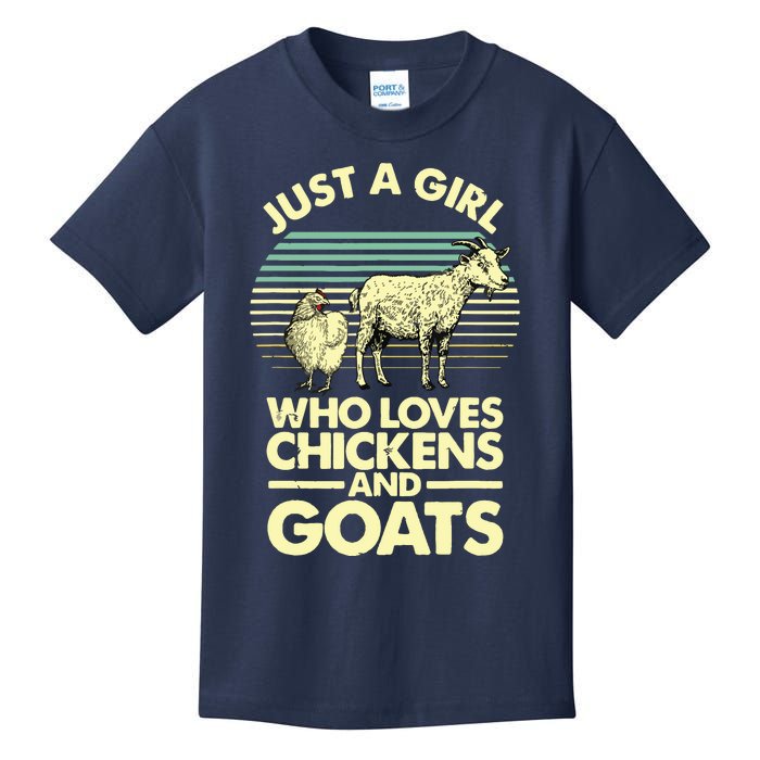 Cool Chicken Goat For Women Girl Chicken Farmer Goat Lovers Kids T-Shirt