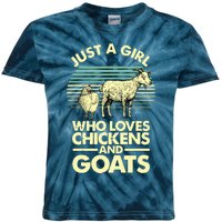 Cool Chicken Goat For Women Girl Chicken Farmer Goat Lovers Kids Tie-Dye T-Shirt