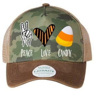 Candy Corn Gift Peace Love Fall Halloween Gift Legacy Tie Dye Trucker Hat