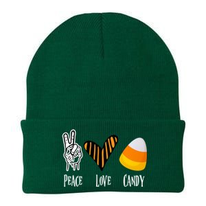 Candy Corn Gift Peace Love Fall Halloween Gift Knit Cap Winter Beanie