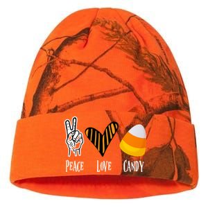 Candy Corn Gift Peace Love Fall Halloween Gift Kati Licensed 12" Camo Beanie