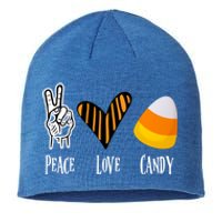 Candy Corn Gift Peace Love Fall Halloween Gift Sustainable Beanie