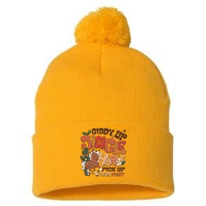 Cowboy Christmas Giddy Up Jingle Horse Pick Up Your Feet Howdy Pom Pom 12in Knit Beanie