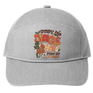 Cowboy Christmas Giddy Up Jingle Horse Pick Up Your Feet Howdy 7-Panel Snapback Hat