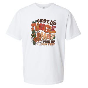 Cowboy Christmas Giddy Up Jingle Horse Pick Up Your Feet Howdy Sueded Cloud Jersey T-Shirt