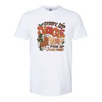 Cowboy Christmas Giddy Up Jingle Horse Pick Up Your Feet Howdy Softstyle CVC T-Shirt