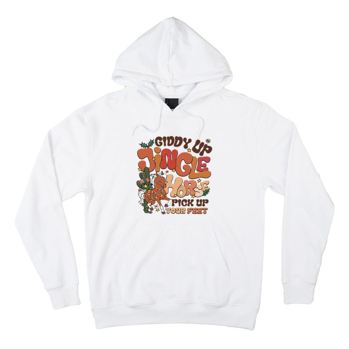 Cowboy Christmas Giddy Up Jingle Horse Pick Up Your Feet Howdy Hoodie