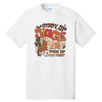 Cowboy Christmas Giddy Up Jingle Horse Pick Up Your Feet Howdy Tall T-Shirt