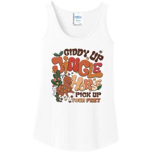 Cowboy Christmas Giddy Up Jingle Horse Pick Up Your Feet Howdy Ladies Essential Tank