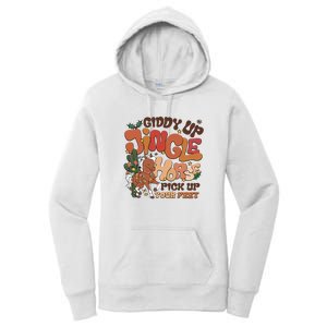 Cowboy Christmas Giddy Up Jingle Horse Pick Up Your Feet Howdy Women's Pullover Hoodie