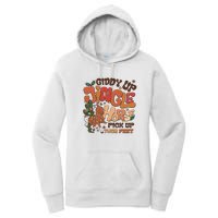 Cowboy Christmas Giddy Up Jingle Horse Pick Up Your Feet Howdy Women's Pullover Hoodie